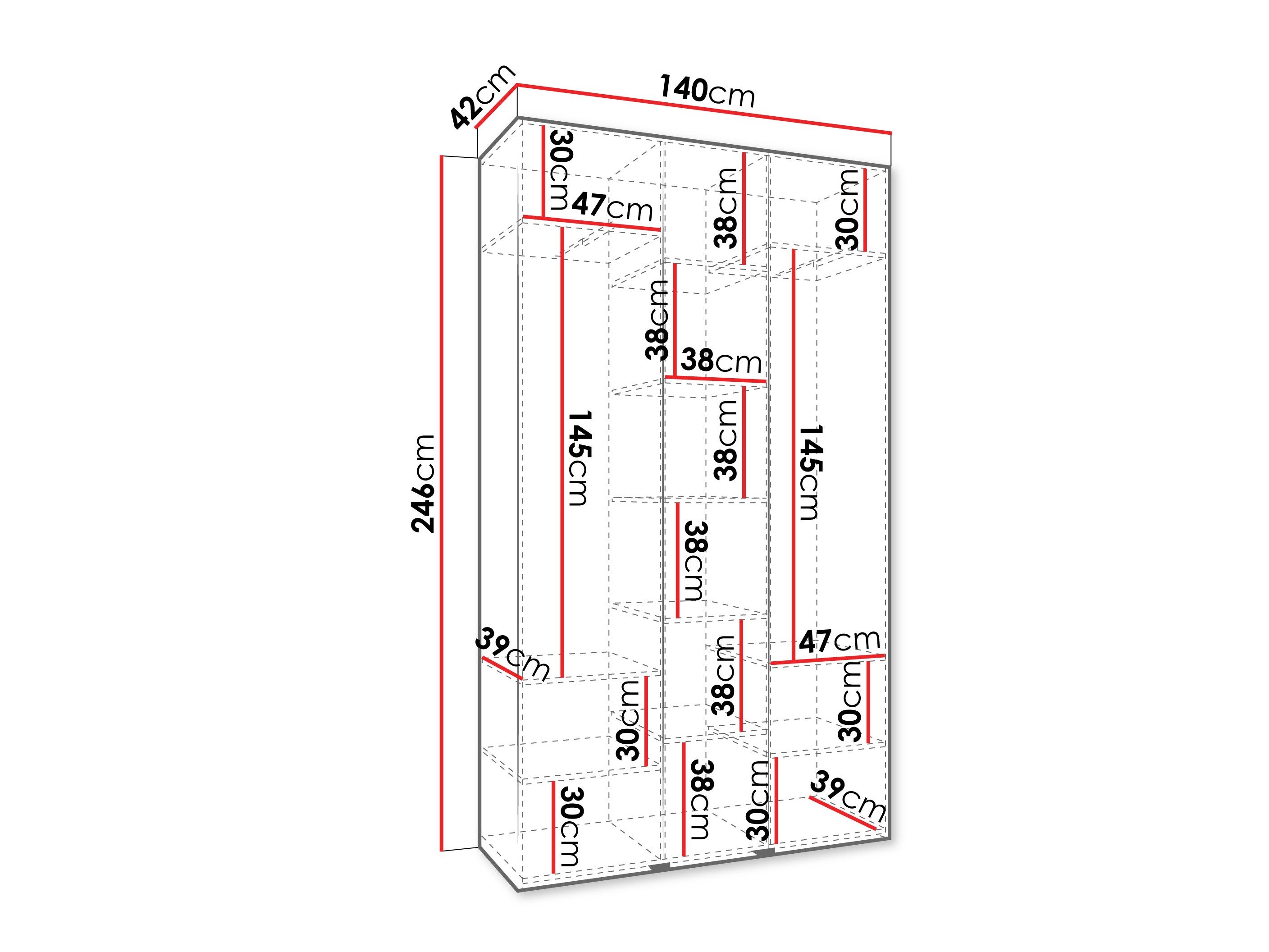 Garderobeskap Hartford 544 (Hvit)