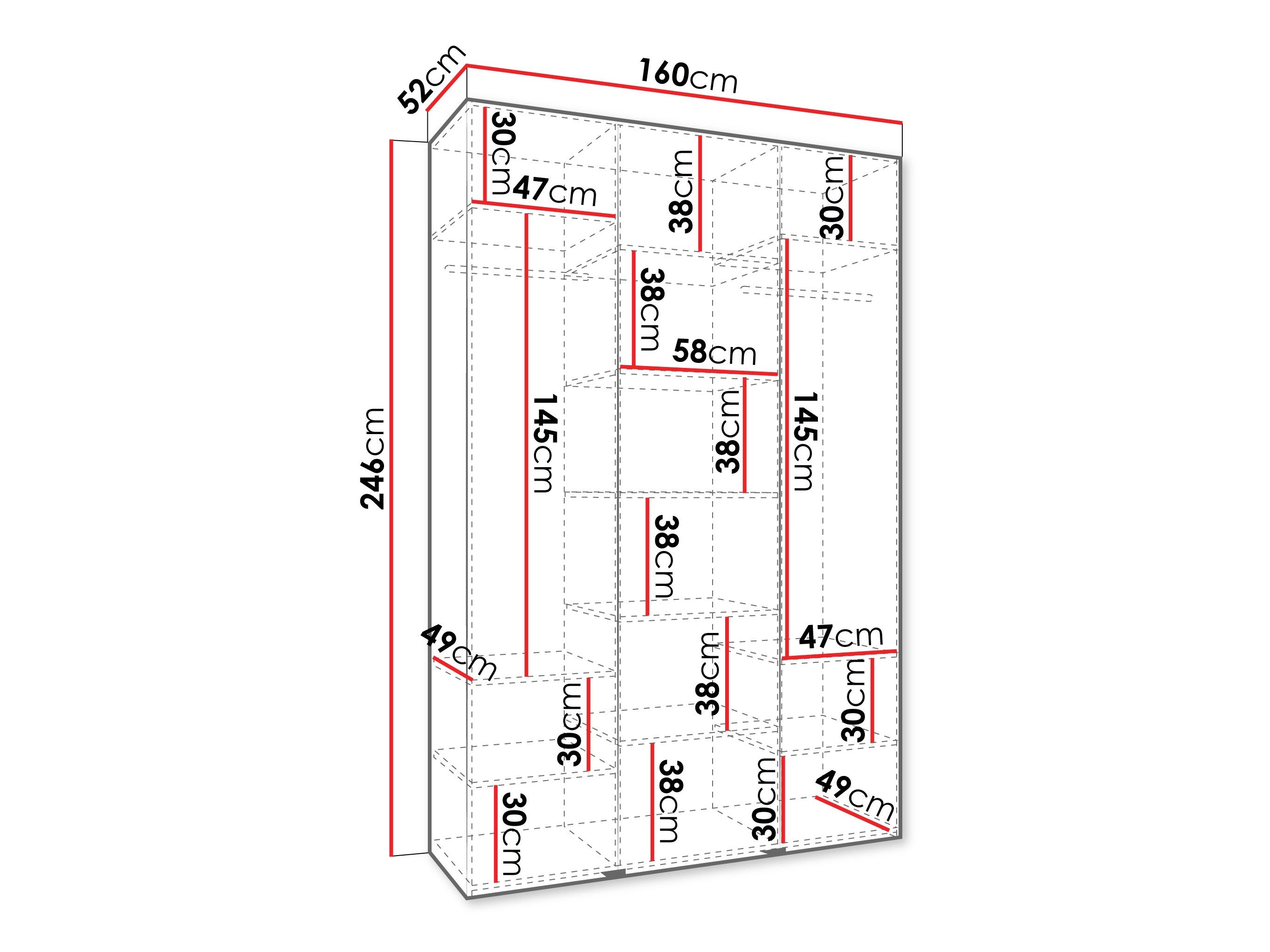 Garderobeskap Hartford 544 (Hvit)