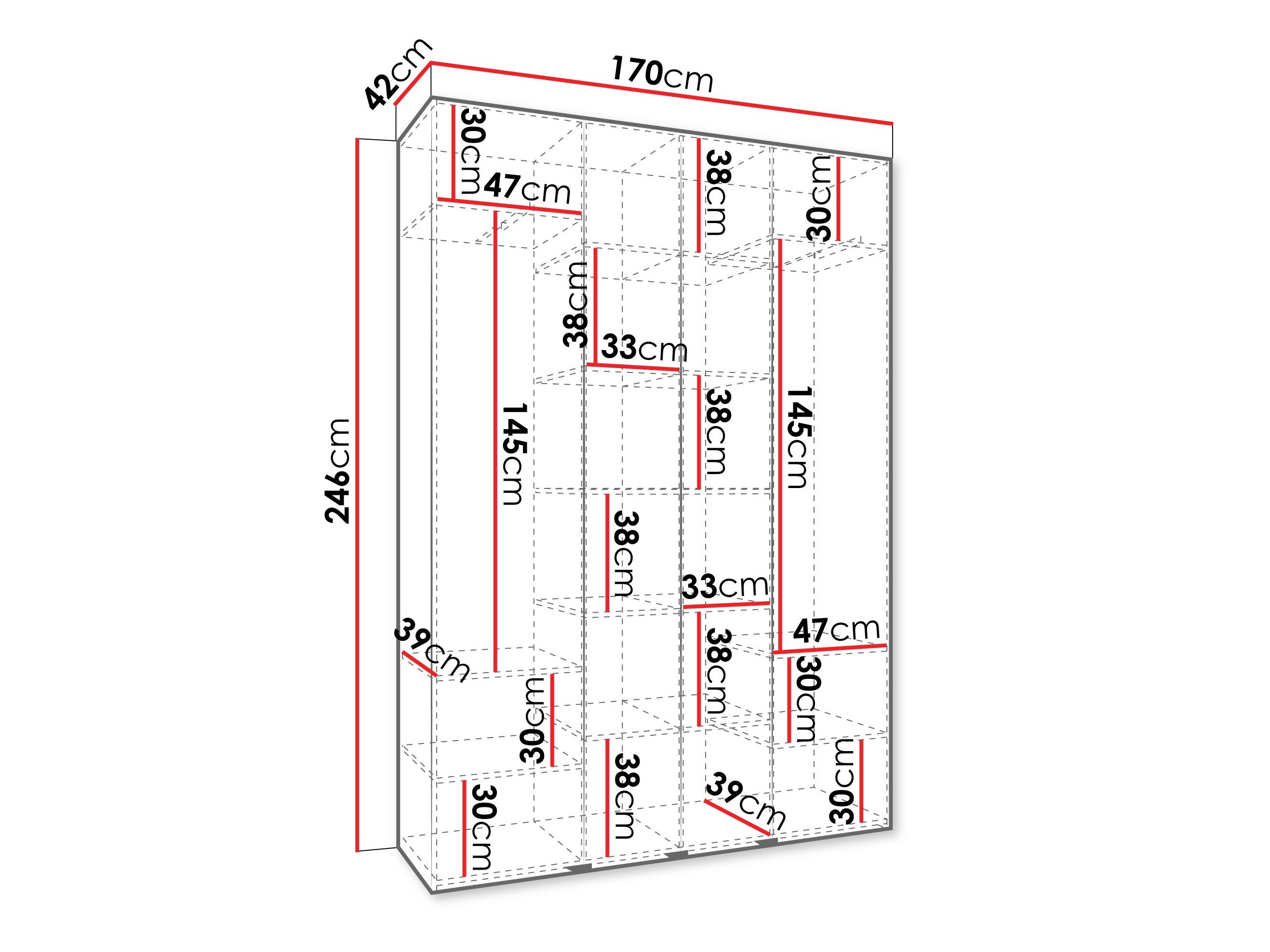 Garderobeskap Hartford 554 (Hvit)
