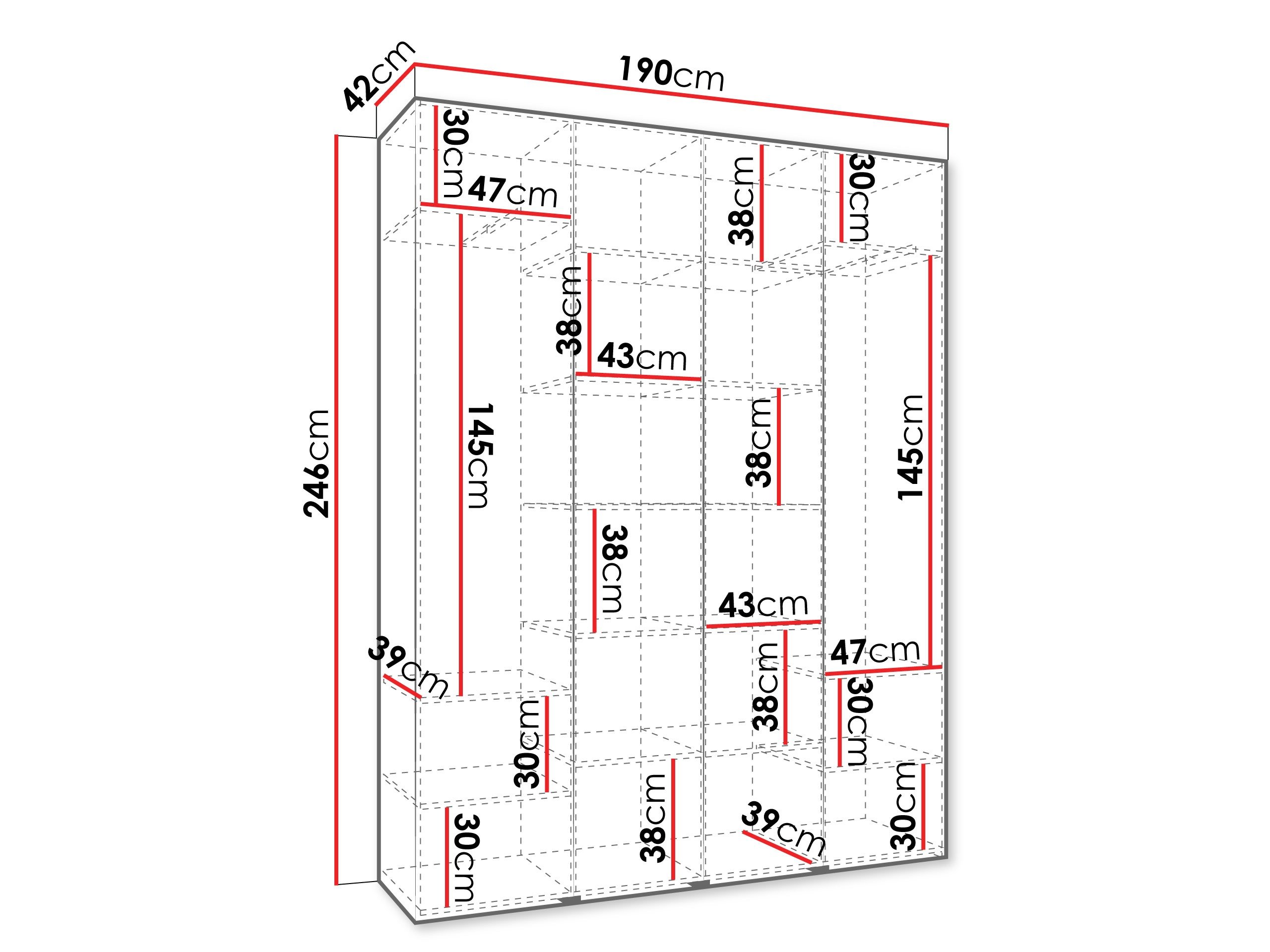 Garderobeskap Hartford 554 (Hvit)