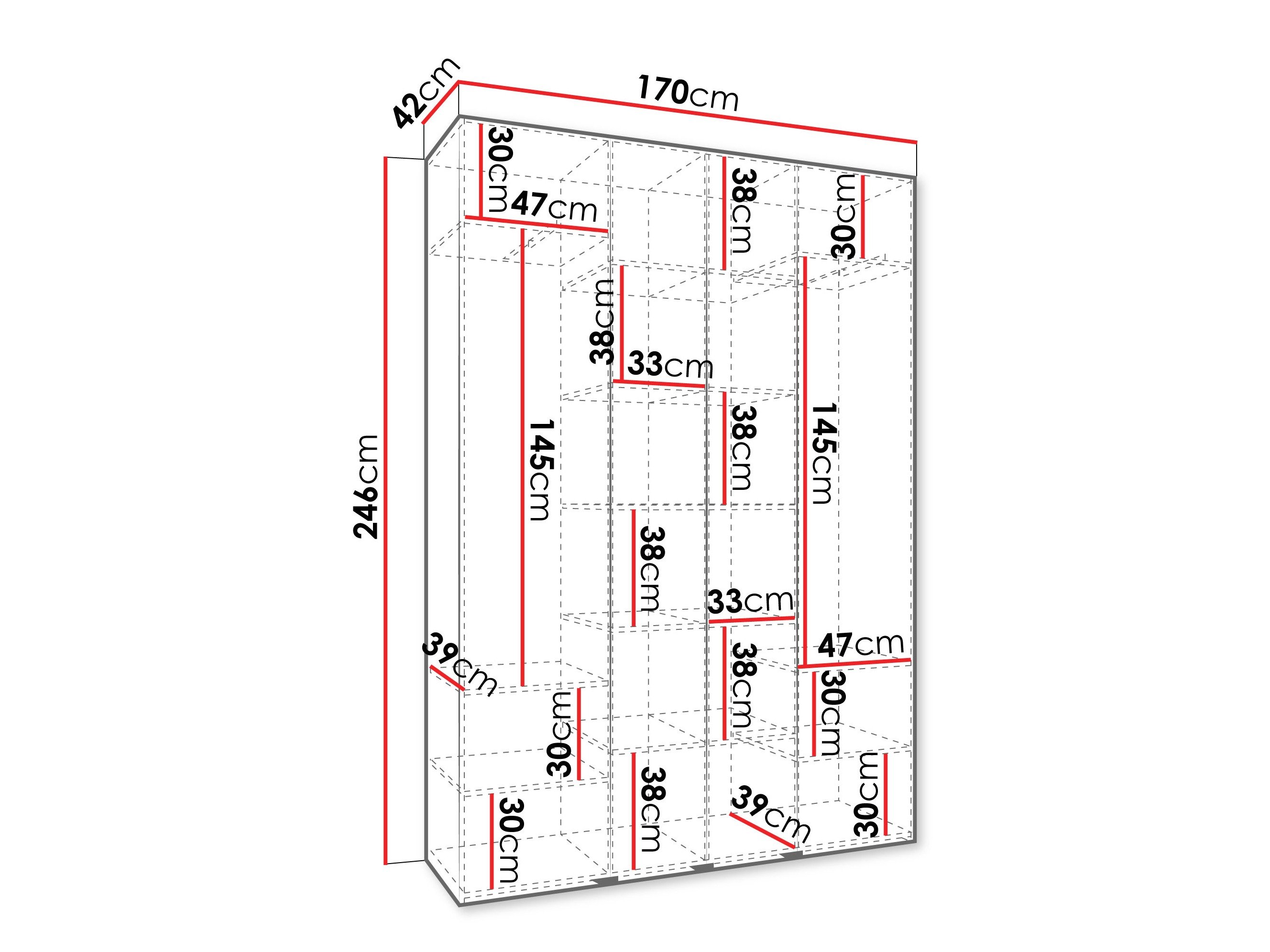 Garderobeskap Hartford 564 (Hvit)