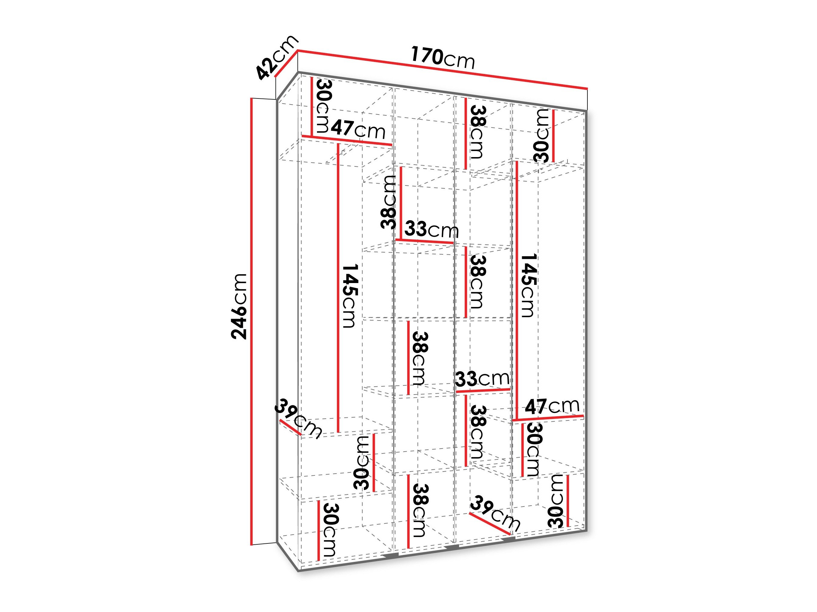 Garderobeskap Hartford 564 (Hvit)