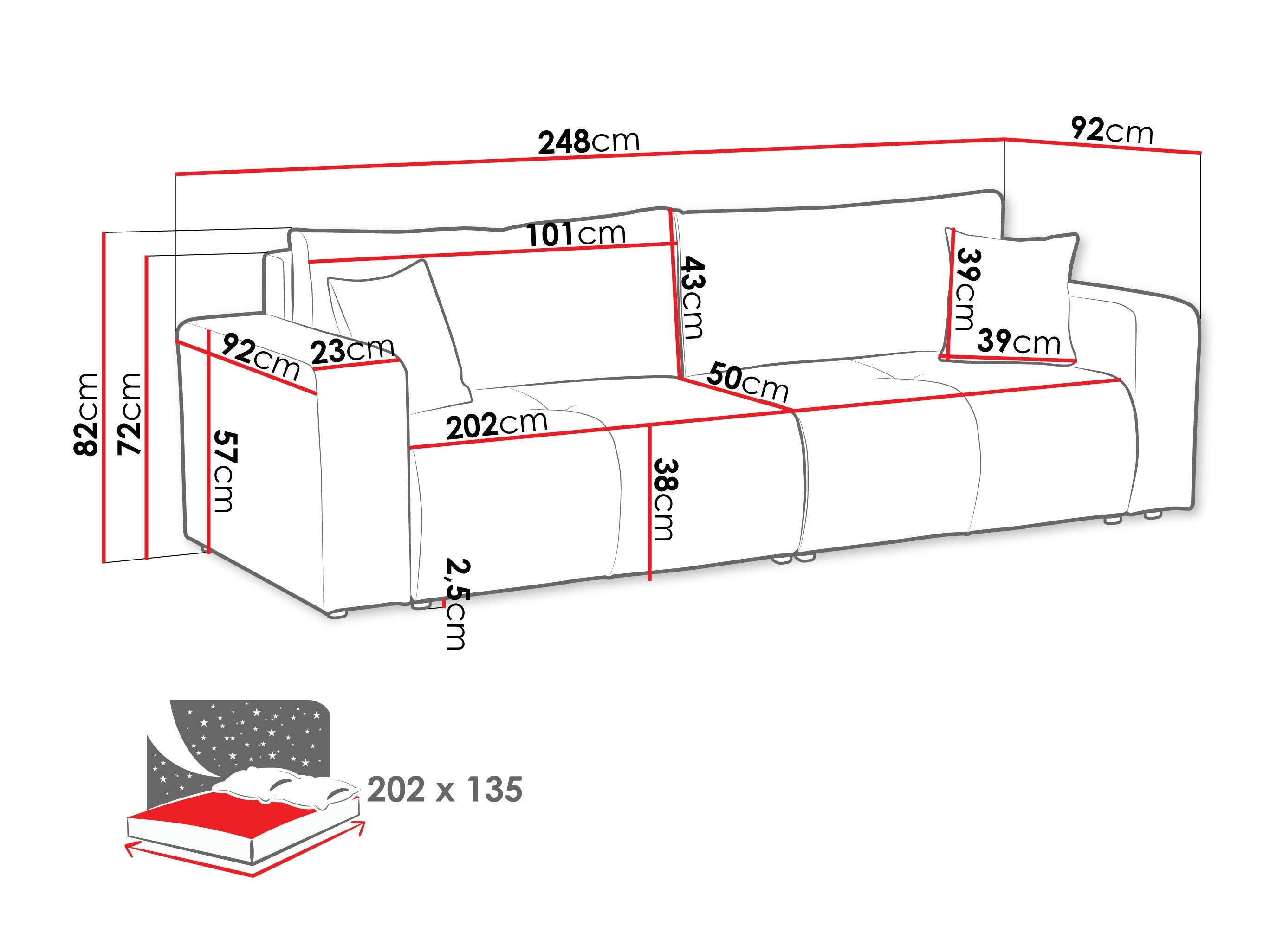Sovesofa Comfivo Laurus (Coral 50)