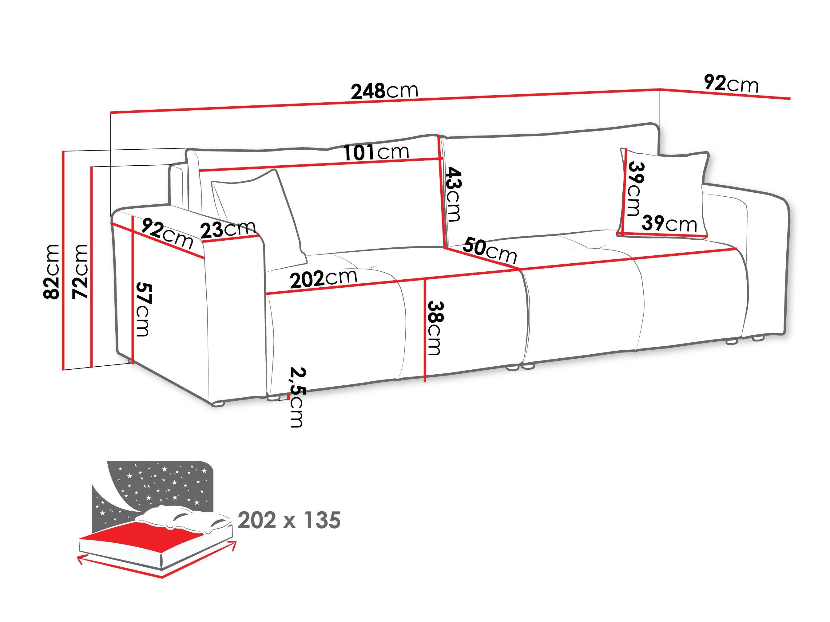 Sovesofa Comfivo Laurus (Coral 65)
