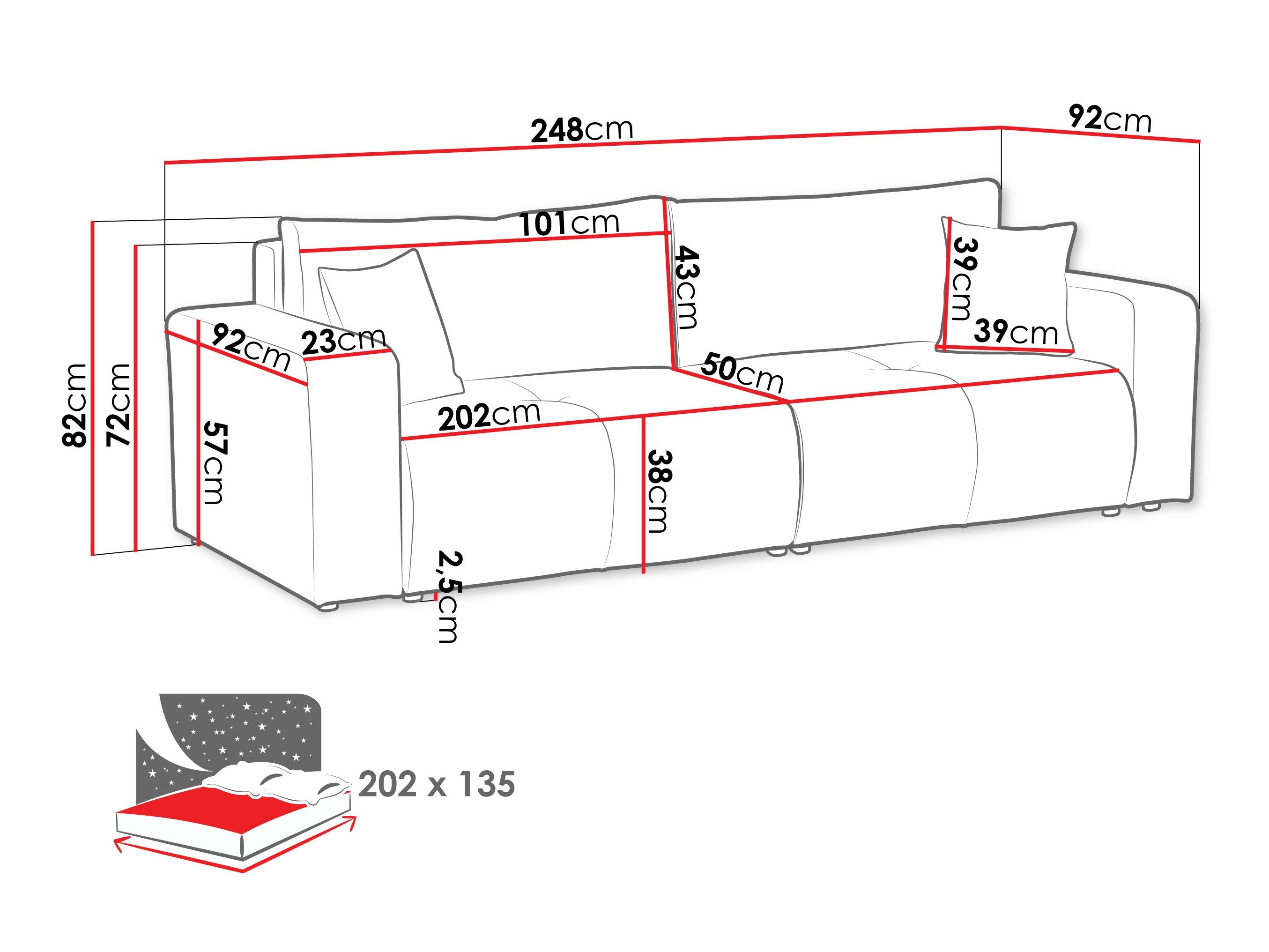 Sovesofa Comfivo Laurus (Coral 75)