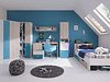 Skrivebord Camteso 107 (Hvit + Eik + Turkis)