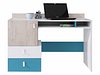 Skrivebord Camteso 107 (Hvit + Eik + Turkis)