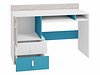Skrivebord Camteso 107 (Hvit + Eik + Turkis)