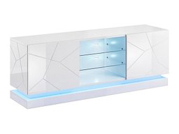 TV-benk Linar (Hvit + Høyglans hvit)