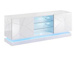 TV-benk Linar (Hvit + Høyglans hvit)