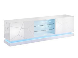 TV-benk Linar I (Hvit + Høyglans hvit)