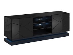 TV-benk Linar (Svart + Svart høyglans)