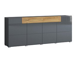Kommode Torsone 102 (Antrasitt + Gloss antrasitt + Grandson eik)