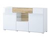 Kommode Torsone 108 (Hvit + Høyglans hvit + San Remo eik)