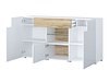 Kommode Torsone 108 (Hvit + Høyglans hvit + San Remo eik)