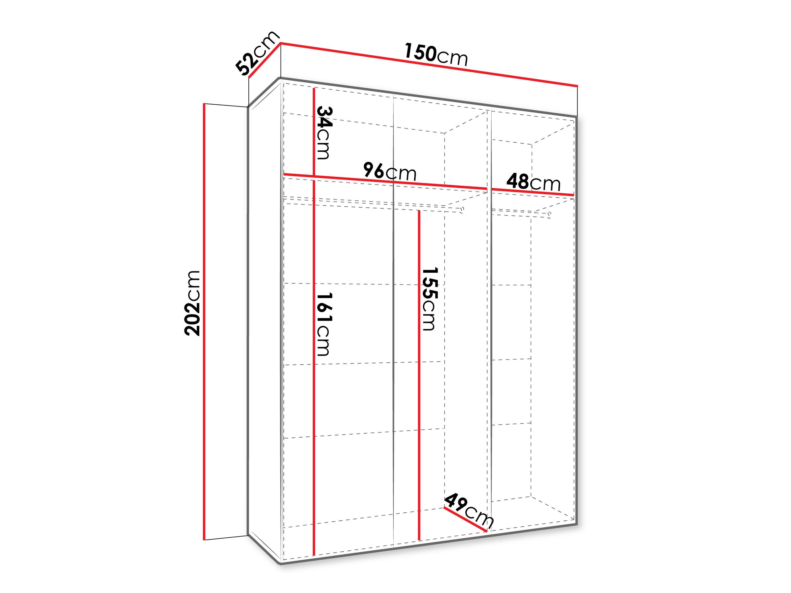 Garderobeskap Hartford 624 (Svart)