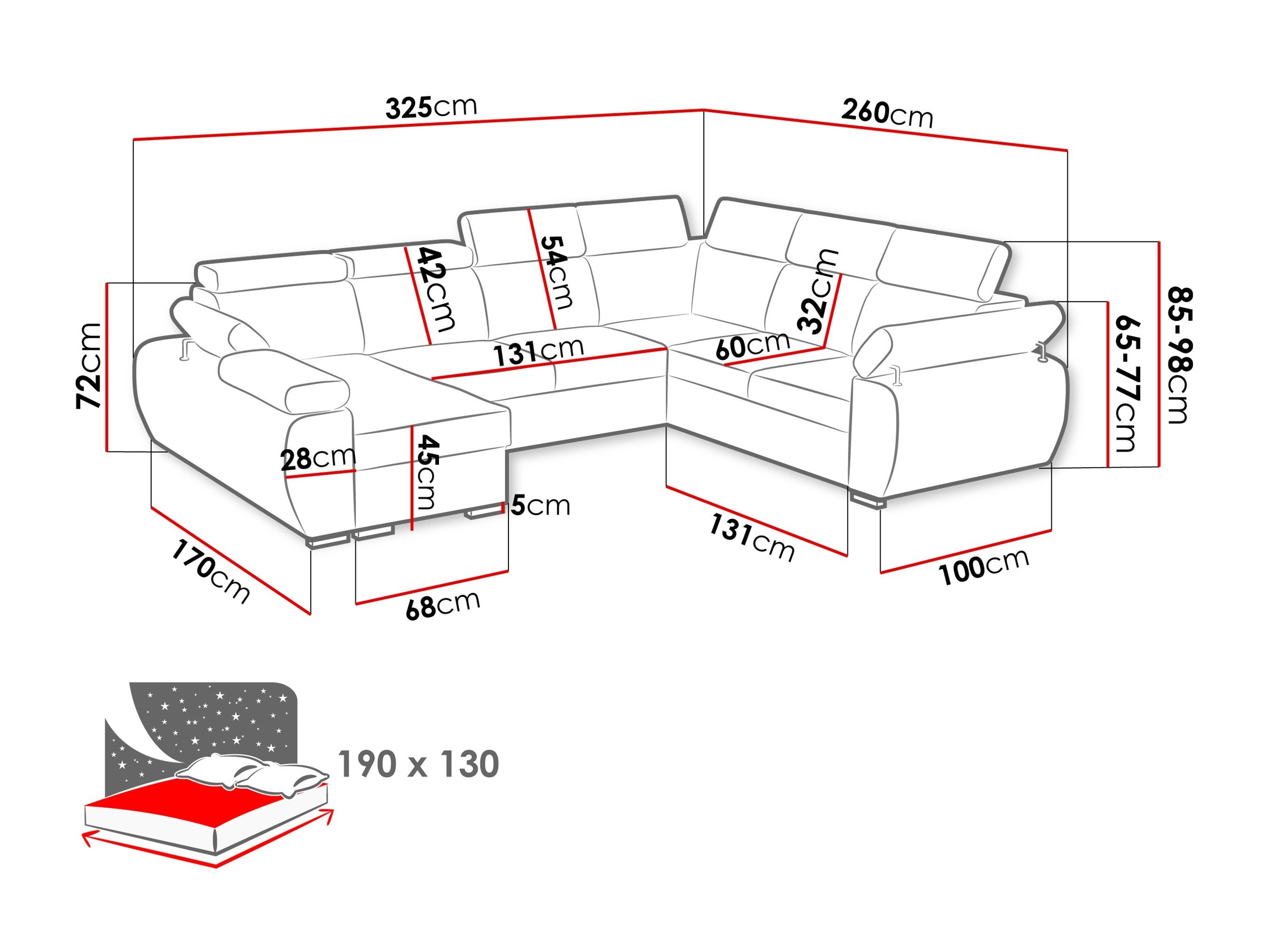 Hjørnesofa Columbus 214 (Aragon 20)