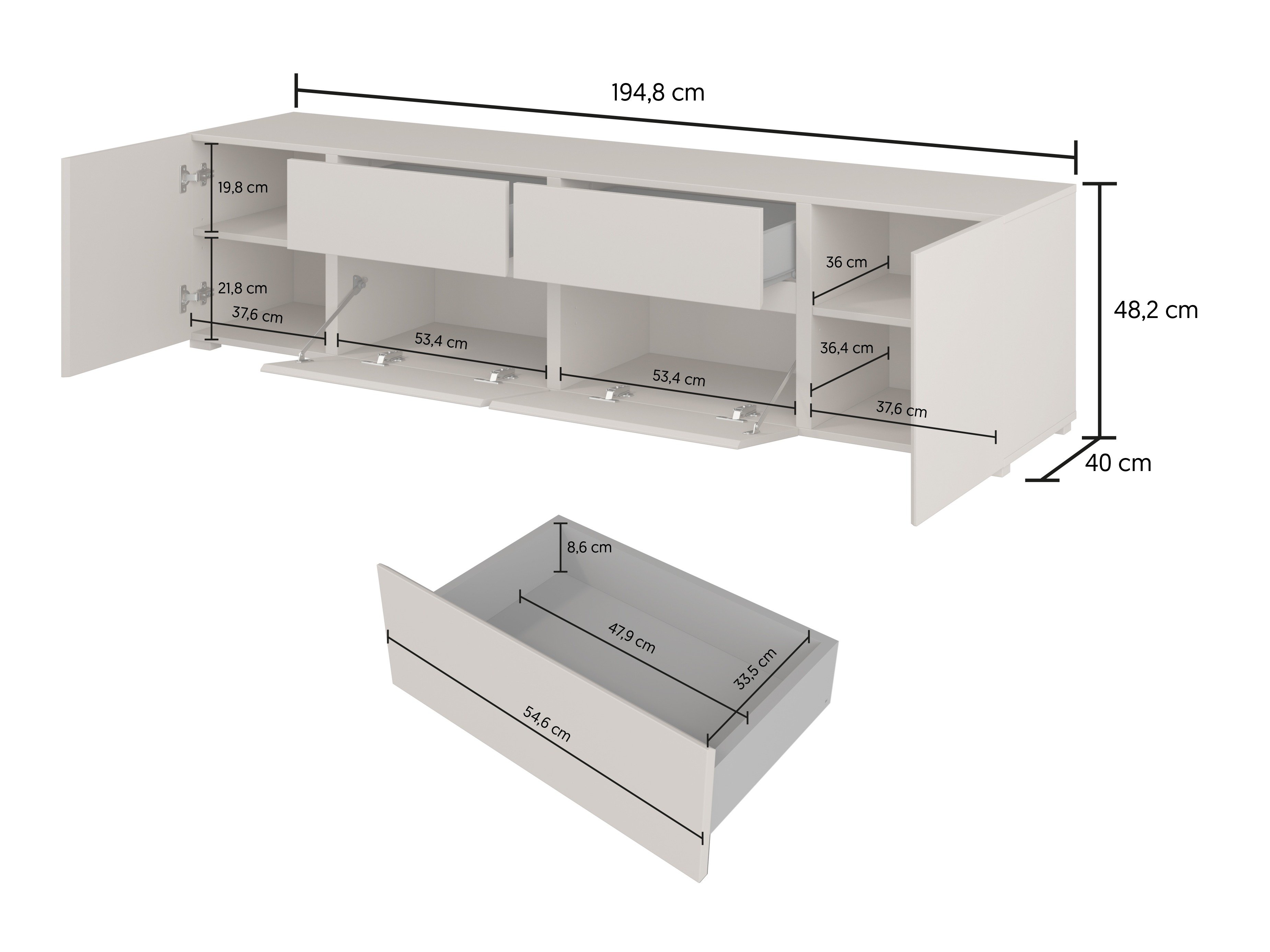 TV-benk Elbleve 100 (Cashmere)