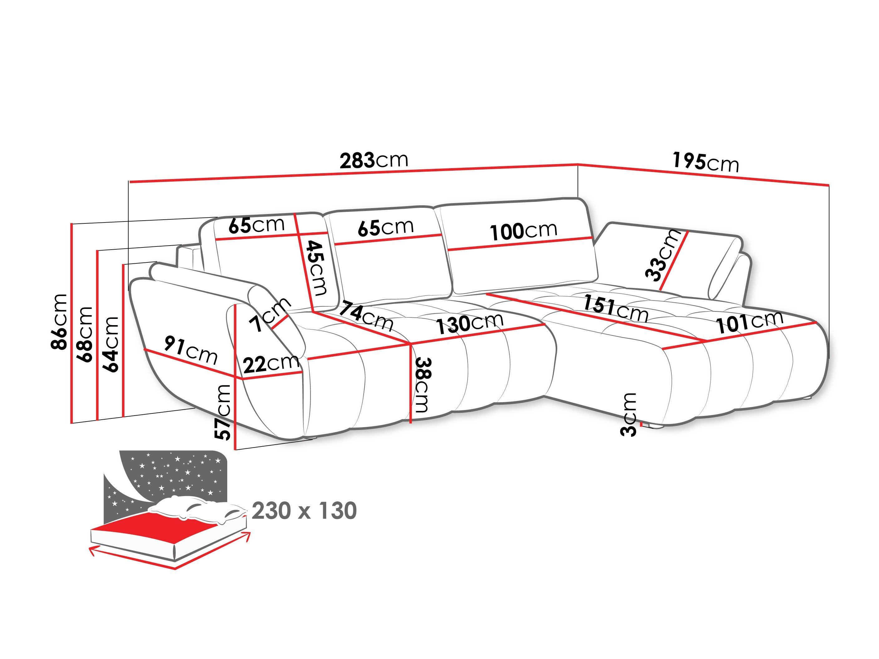Hjørnesofa Circum (Lumo 55)