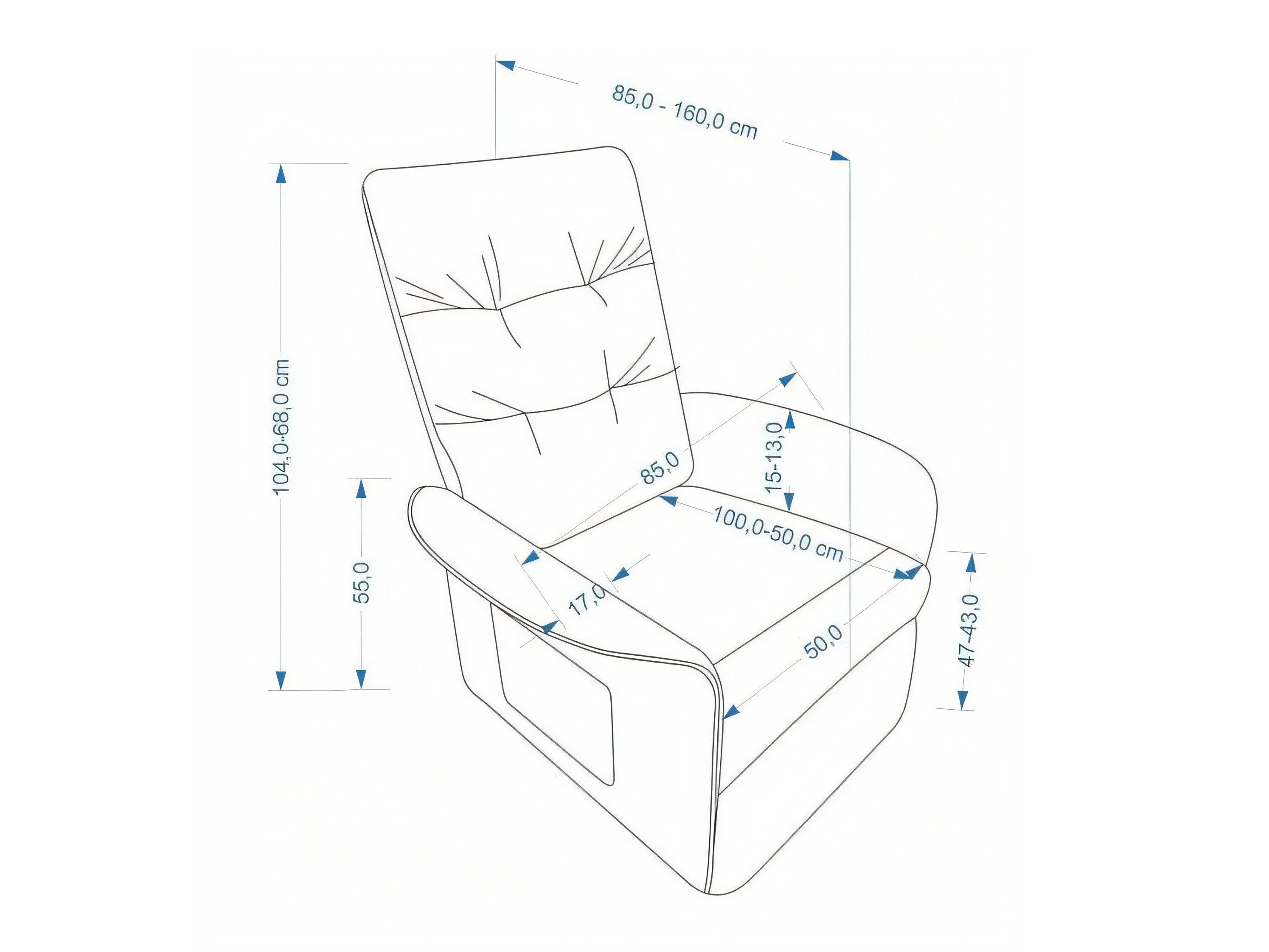 Reclinerlenestol Houston 2171 (Grå)