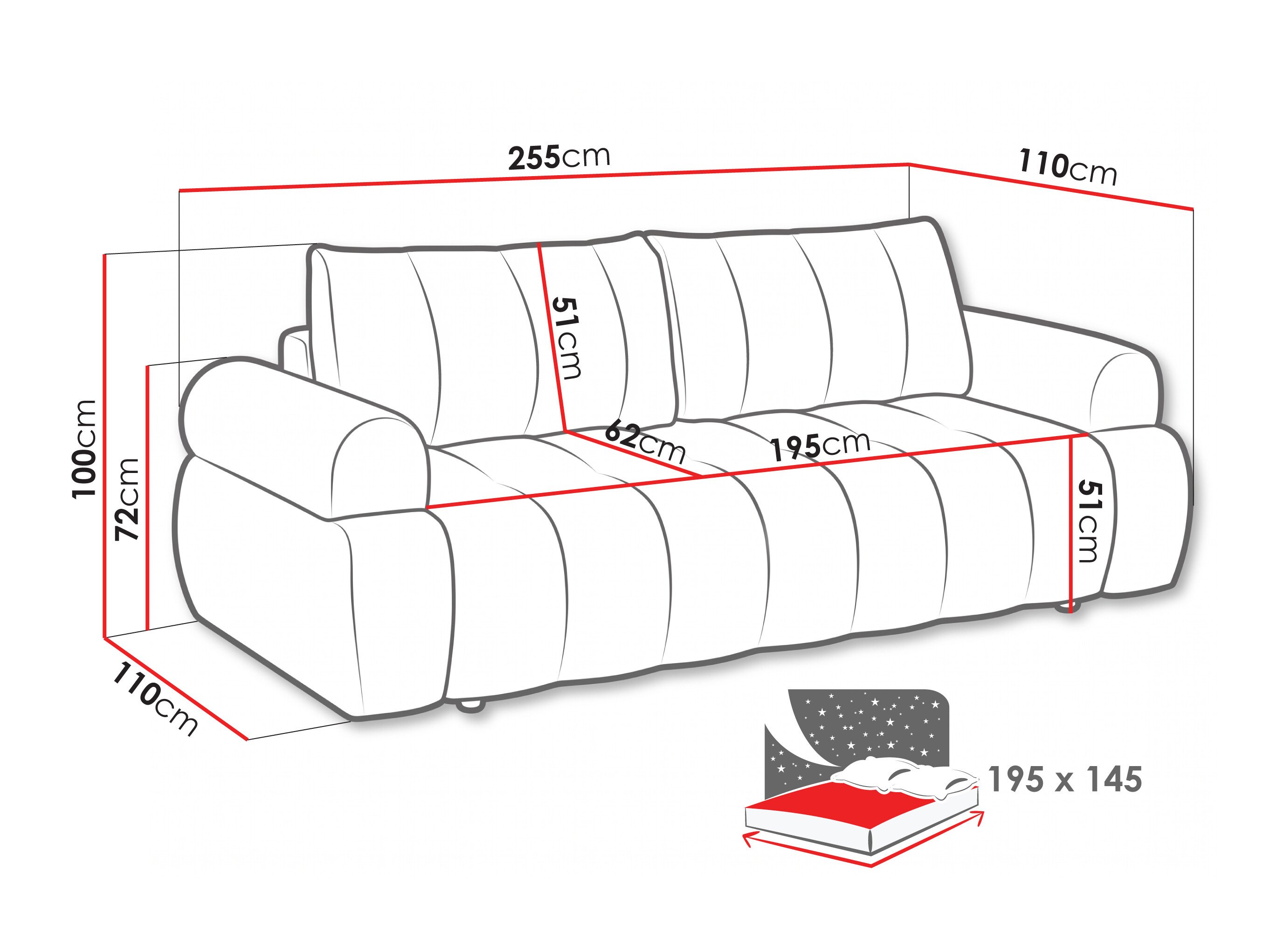 Sovesofa Norman 128 (Kiara 852)