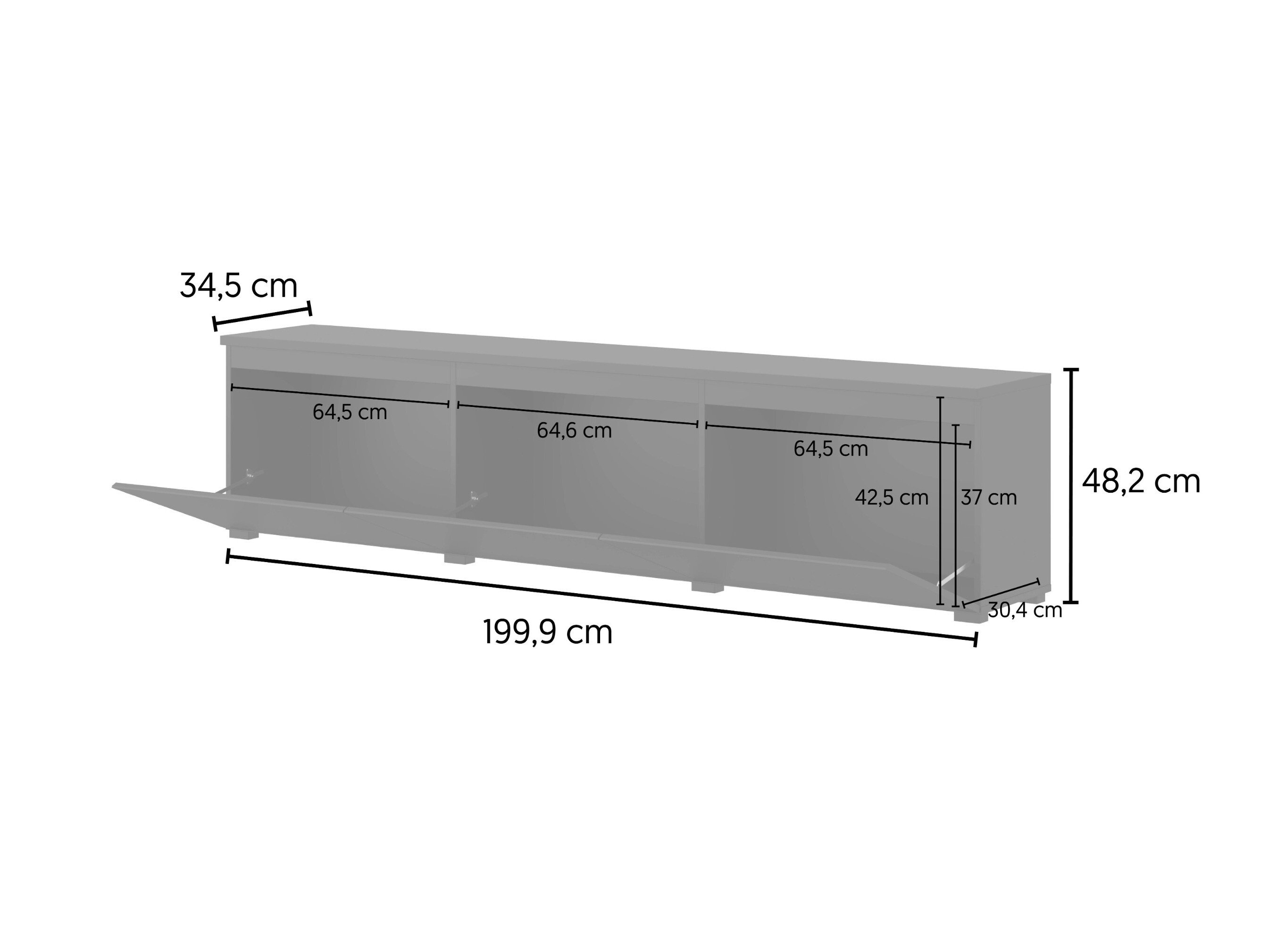 TV-benk Baletu 115 (Svart)