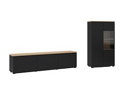 Stuesett Baletu 114 (Svart + Eik)