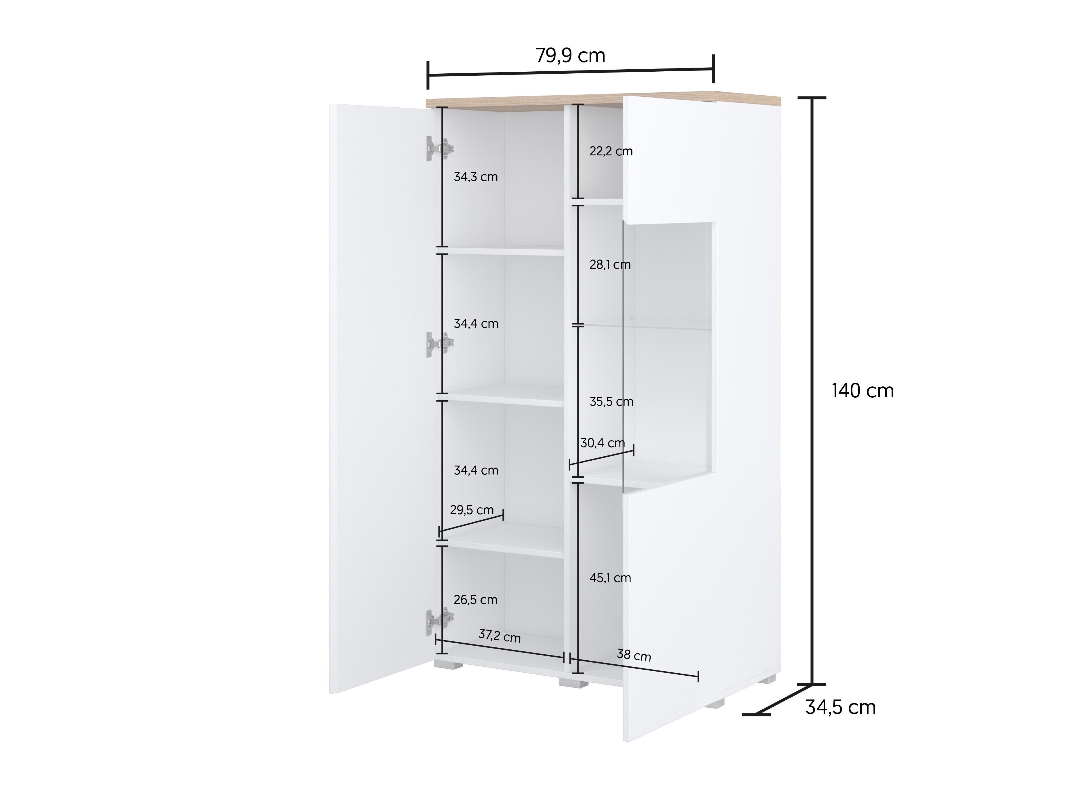 Stuesett Baletu 114 (Svart + Eik)