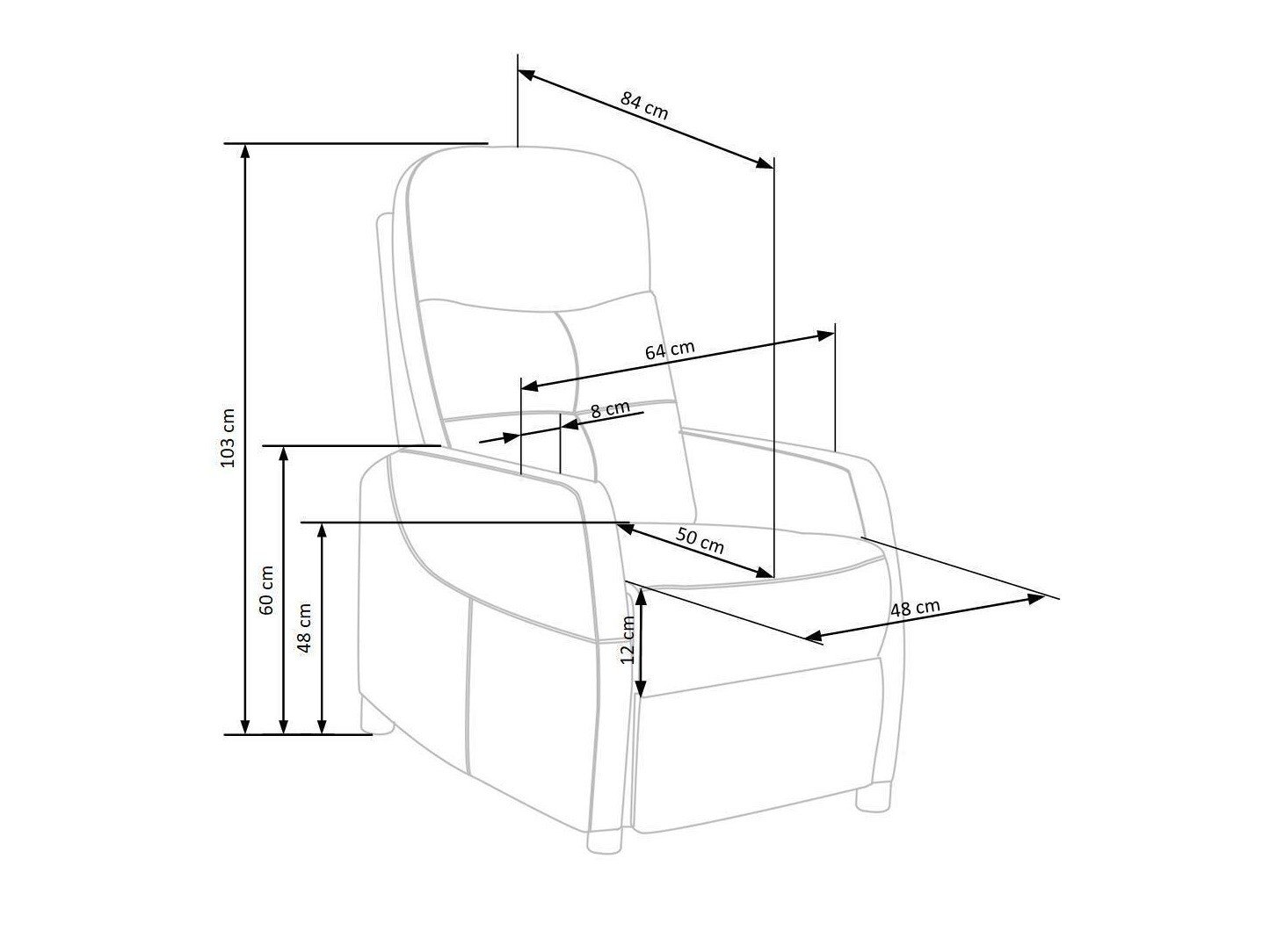 Reclinerlenestol Houston 992 (Bluvel 38)