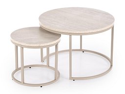 Salongbordsett Houston 2213 (Lys travertin + Cashmere)