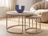 Salongbordsett Houston 2213 (Lys travertin + Cashmere)