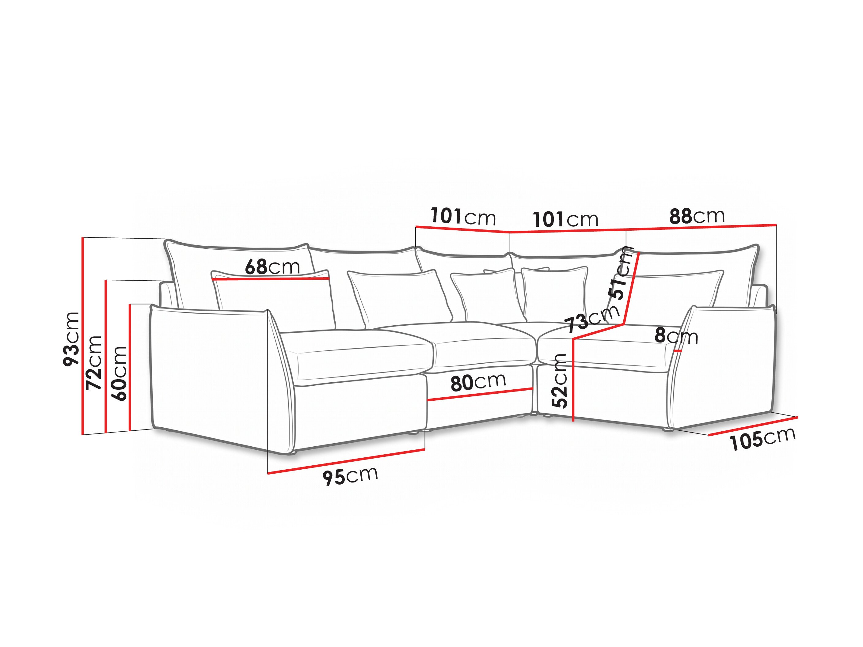 Hjørnesofa Fersali 100 (Lincoln 86)