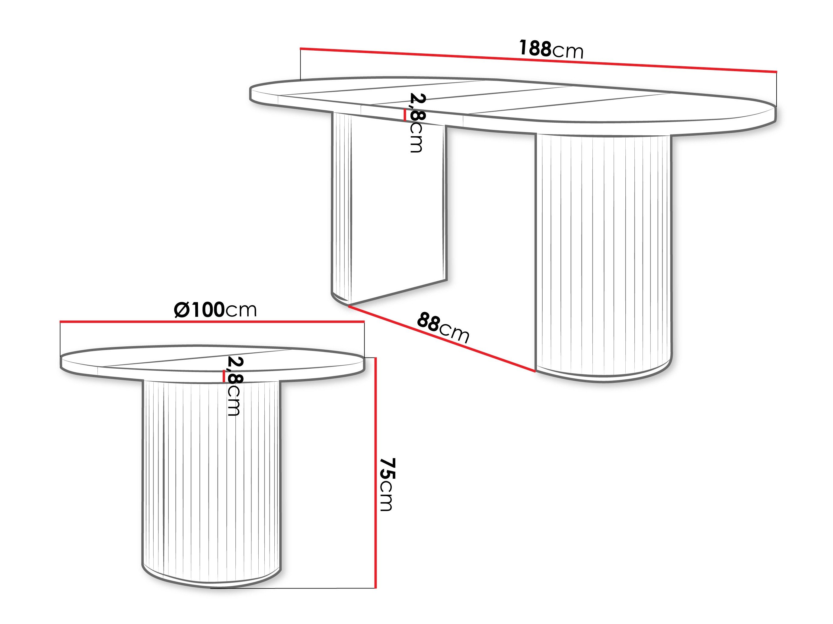 Bord Cupedo (Mørk eik)