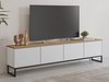 TV-benk Camtolo 101 (Hvit + Lys eik)