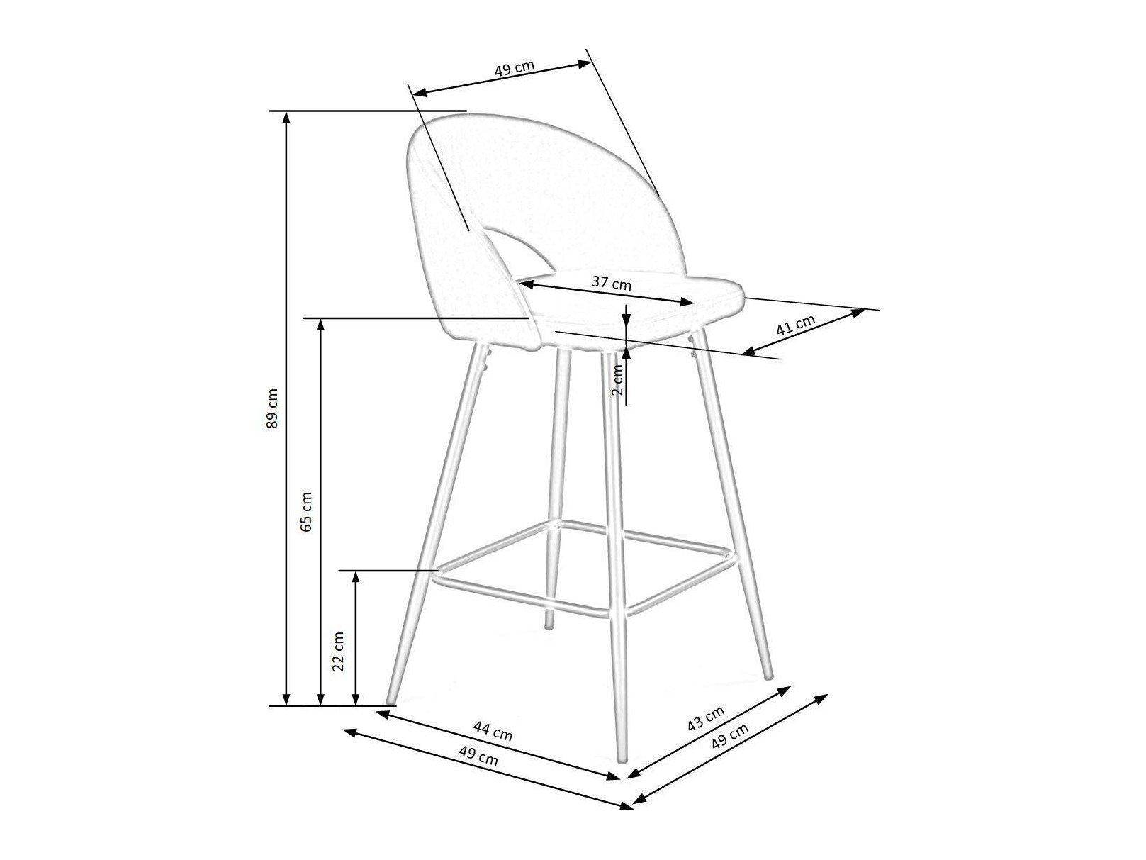 Counterstol Houston 881 (Svart)