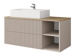 Vegghengt baderomsskap til servant Nauta (Cashmere + Cremona eik)