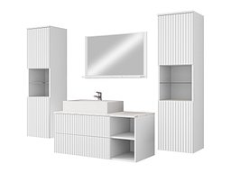 Baderomssett Nauta II (Hvit + Hvit marmor)