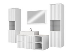 Baderomssett Nauta II (Hvit + Hvit marmor)