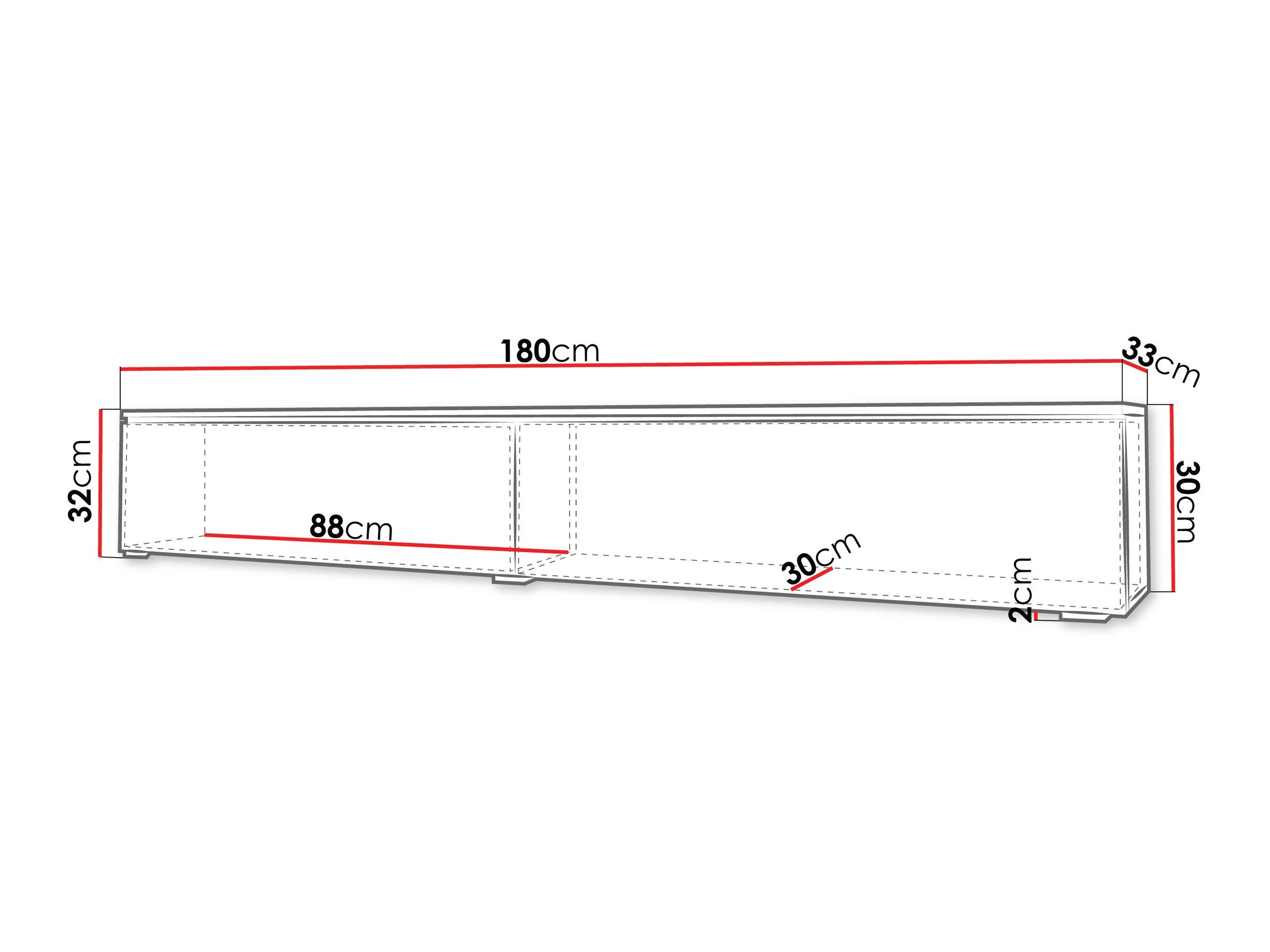 TV-benk Scientia I (Hvit + Blank grå)