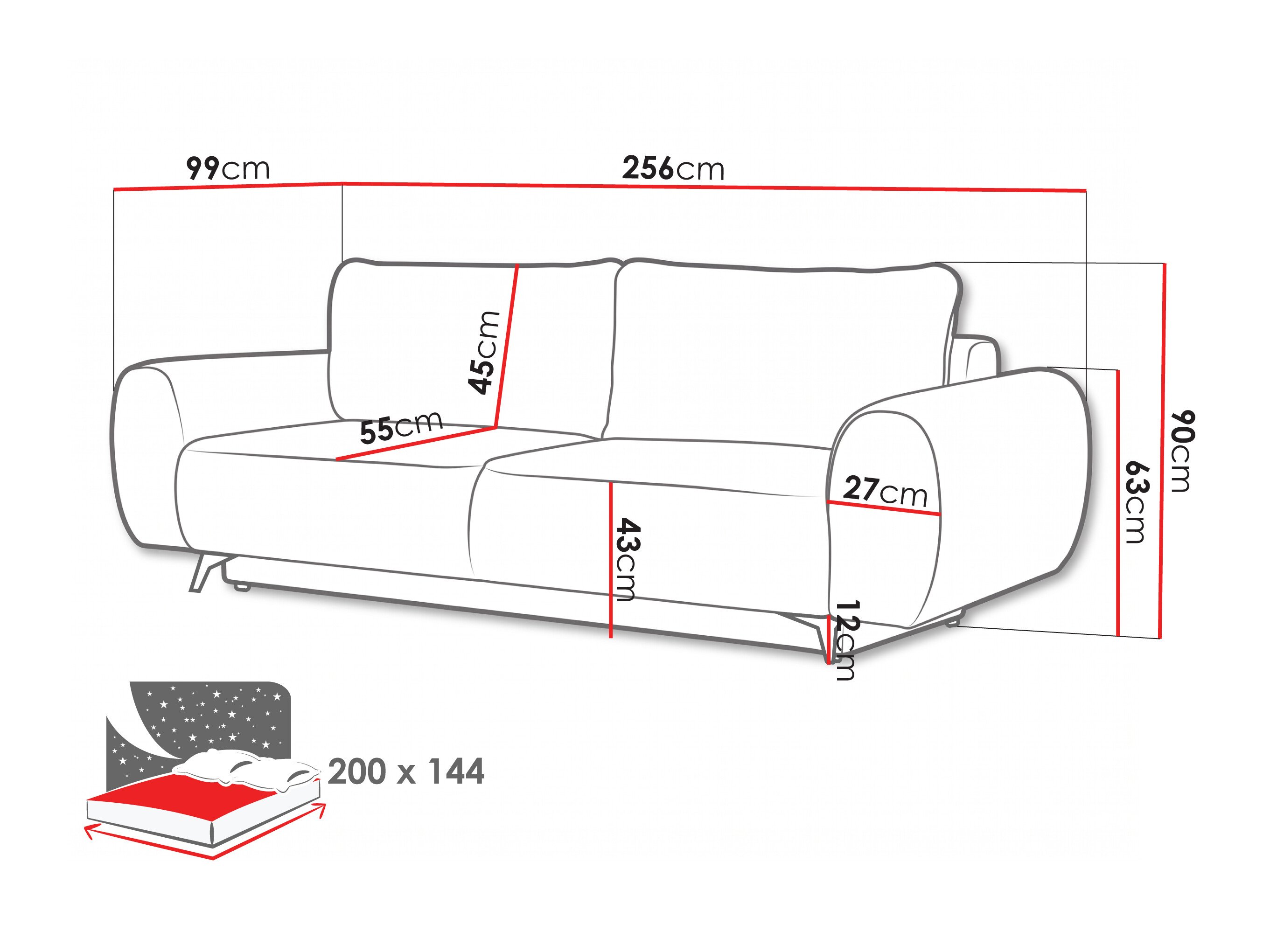 Sovesofa Margate 145 (Bella 15)